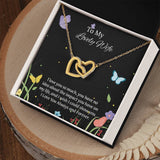 To My Lovely Wife Interlocking Hearts Necklace, Romantic Anniversary Gift For Wife, Wife Birthday Gift, Necklace For Wife