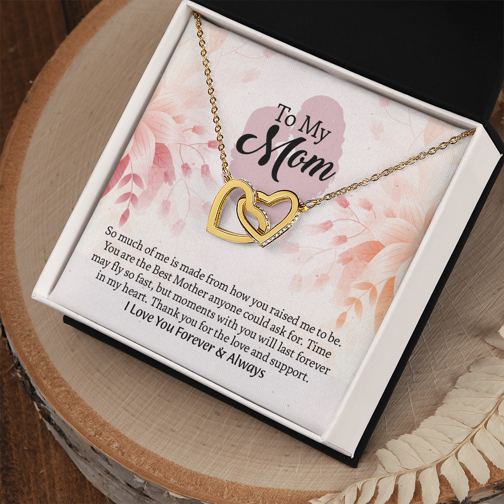 To My Mom Interlocking Hearts Necklace, Mothers Day Gift for Mom, Thoughtful Present from Son, Mom Necklace From daughter