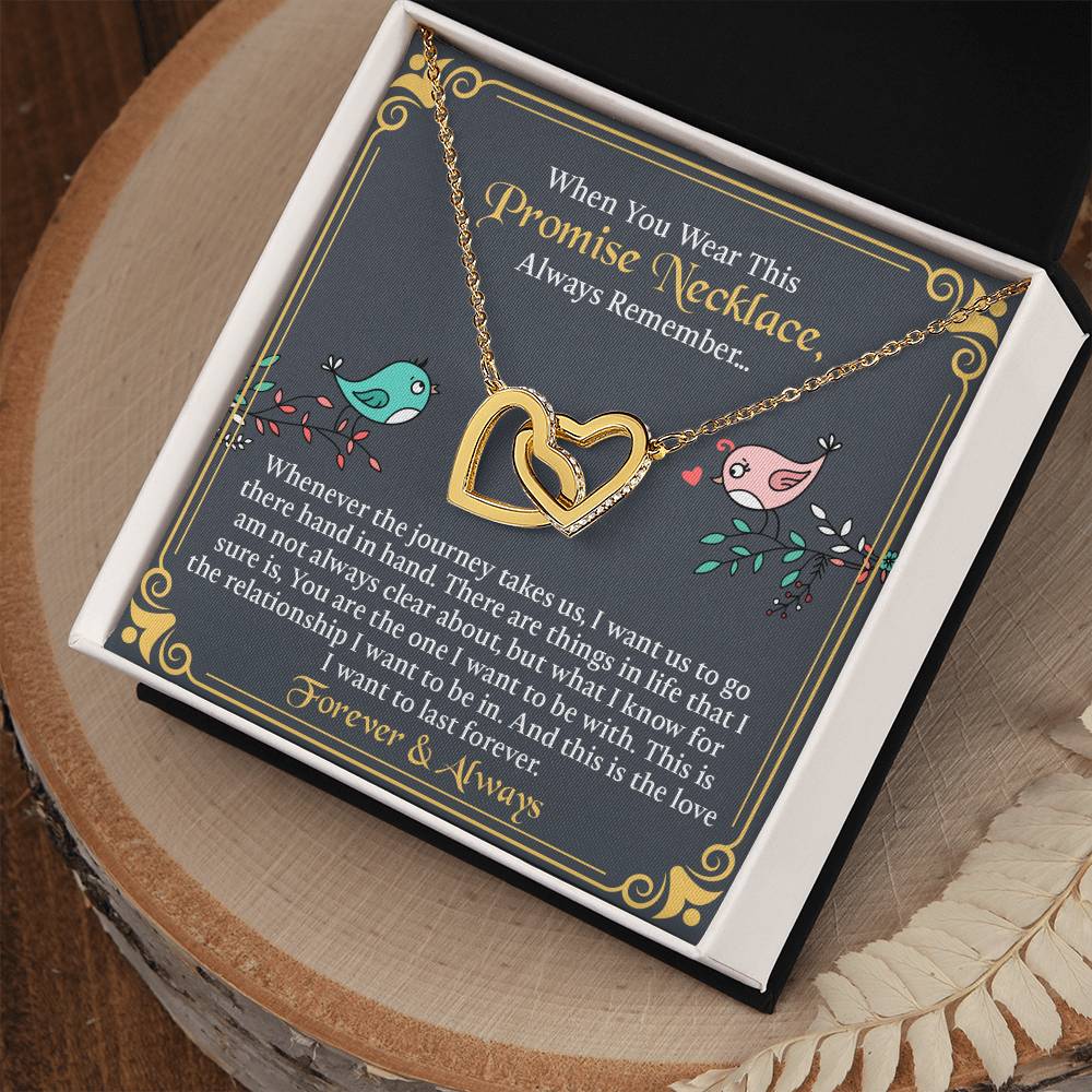 UNIDAZE When You Wear This Promise Necklace - Interlocking Heart Necklace - Promise Necklace Gift For Girlfriend From Boyfriend, For Couples, Anniversary Birthday Gifts From Boyfriend, Special Romantic Gift ShineOn Fulfillment C30028T C30028TG lx-C30028 PB23-WOOD PT-4382 TNM-1 USER-188348