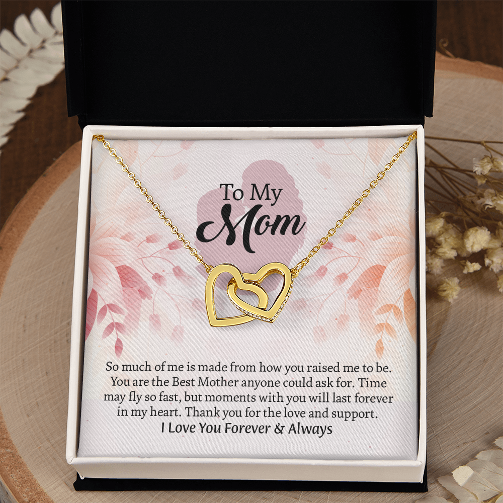 To My Mom Interlocking Hearts Necklace, Mothers Day Gift for Mom, Thoughtful Present from Son, Mom Necklace From daughter