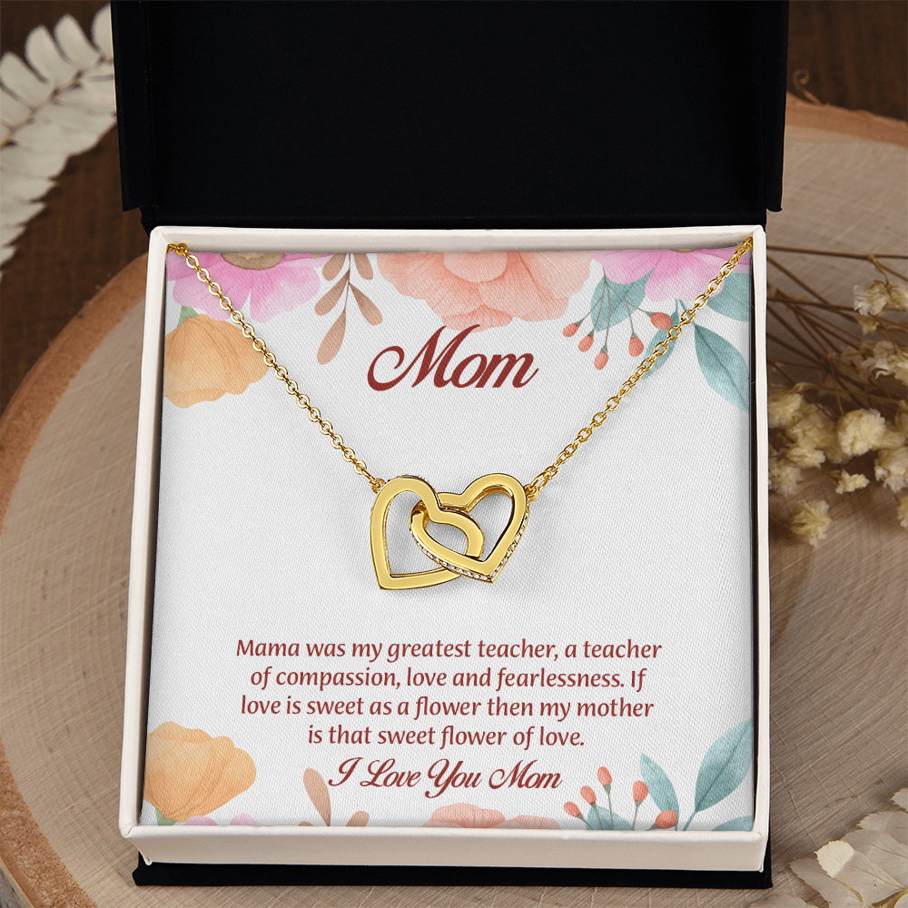Mom Interlocking Hearts Necklace, Mothers Day Gift for Mom, Thoughtful Present from Son, Mom Necklace From daughter