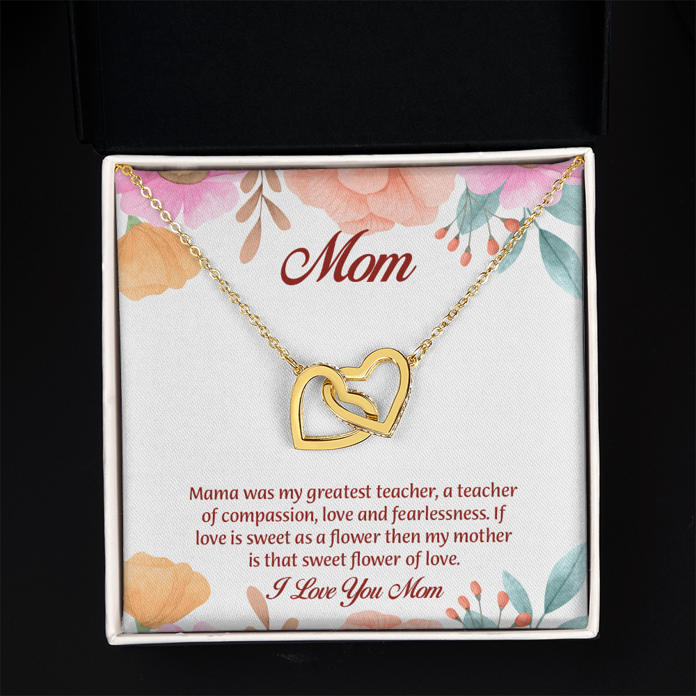 Mom Interlocking Hearts Necklace, Mothers Day Gift for Mom, Thoughtful Present from Son, Mom Necklace From daughter