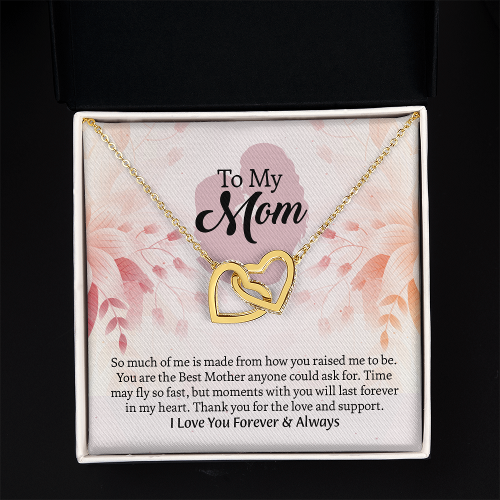 To My Mom Interlocking Hearts Necklace, Mothers Day Gift for Mom, Thoughtful Present from Son, Mom Necklace From daughter