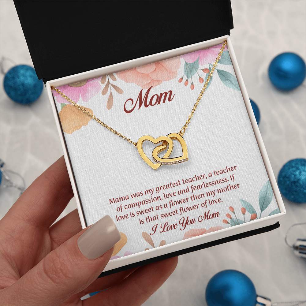 Mom Interlocking Hearts Necklace, Mothers Day Gift for Mom, Thoughtful Present from Son, Mom Necklace From daughter