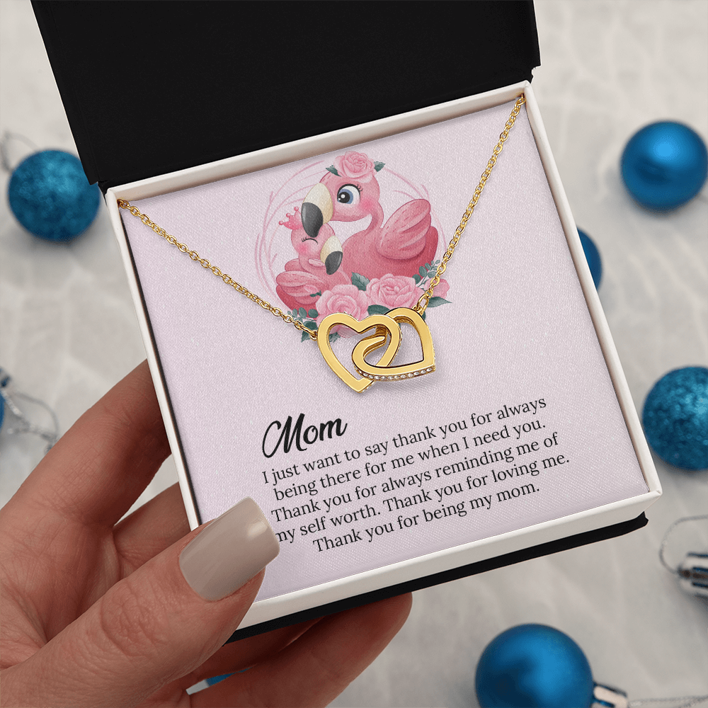 Mom Interlocking Hearts Necklace Gift, Mommy Birthday Gift From Son daughter, Mothers day Gift To  Mom