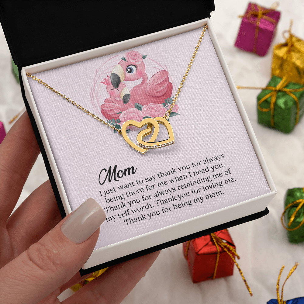 Mom Interlocking Hearts Necklace Gift, Mommy Birthday Gift From Son daughter, Mothers day Gift To  Mom