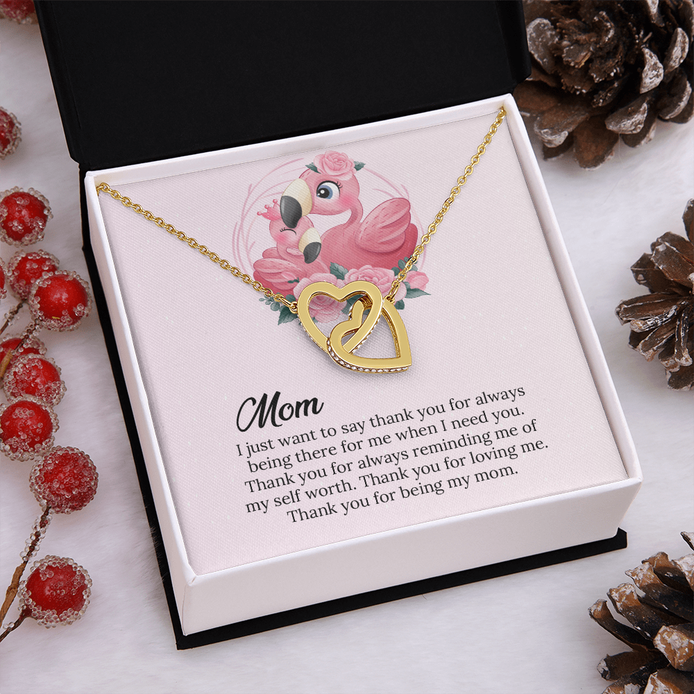 Mom Interlocking Hearts Necklace Gift, Mommy Birthday Gift From Son daughter, Mothers day Gift To  Mom