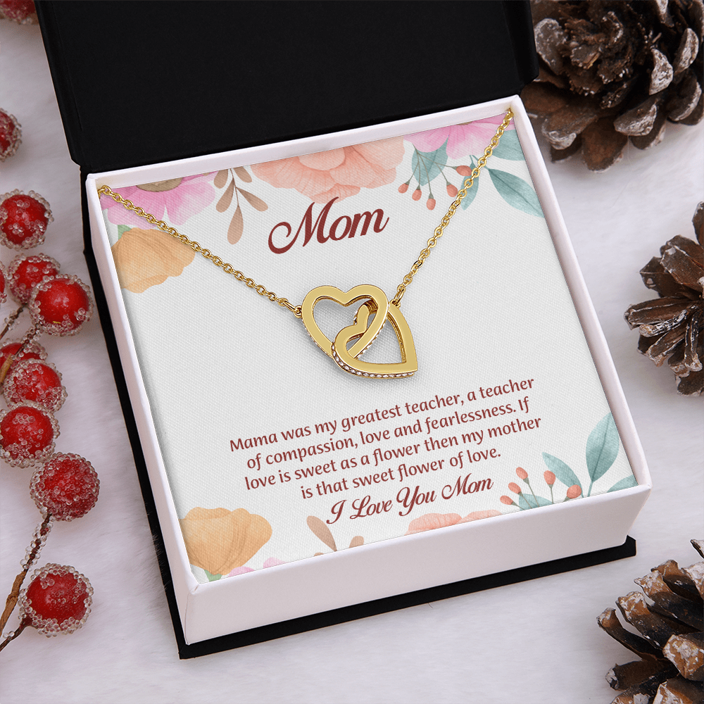 Mom Interlocking Hearts Necklace, Mothers Day Gift for Mom, Thoughtful Present from Son, Mom Necklace From daughter