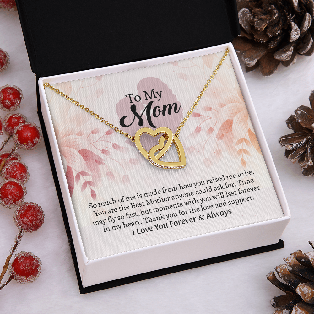 To My Mom Interlocking Hearts Necklace, Mothers Day Gift for Mom, Thoughtful Present from Son, Mom Necklace From daughter