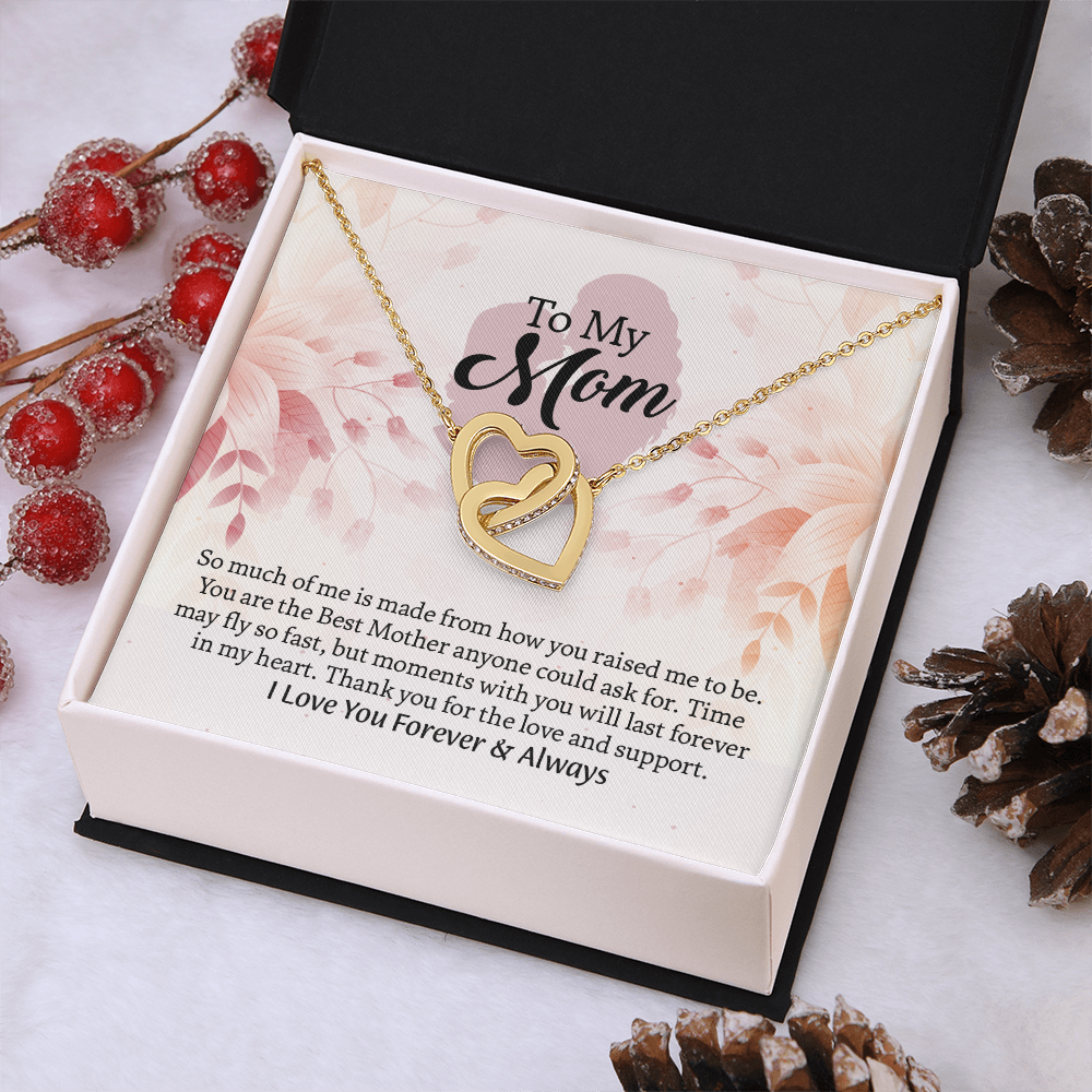 To My Mom Interlocking Hearts Necklace, Mothers Day Gift for Mom, Thoughtful Present from Son, Mom Necklace From daughter