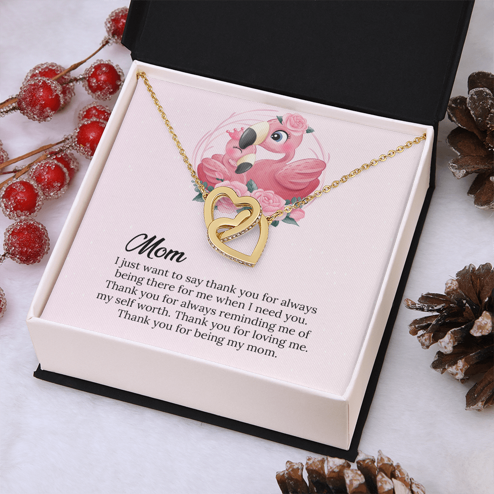 Mom Interlocking Hearts Necklace Gift, Mommy Birthday Gift From Son daughter, Mothers day Gift To  Mom