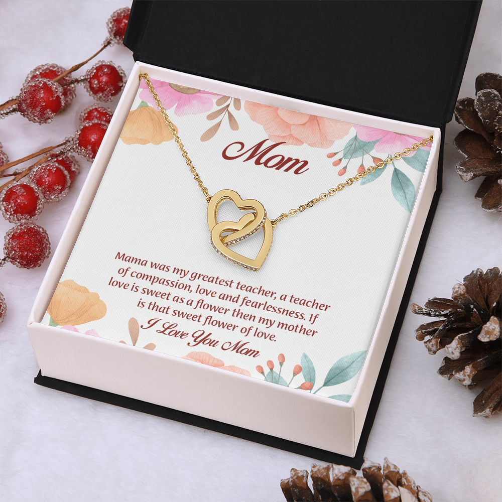 Mom Interlocking Hearts Necklace, Mothers Day Gift for Mom, Thoughtful Present from Son, Mom Necklace From daughter