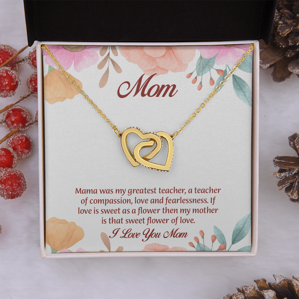 Mom Interlocking Hearts Necklace, Mothers Day Gift for Mom, Thoughtful Present from Son, Mom Necklace From daughter