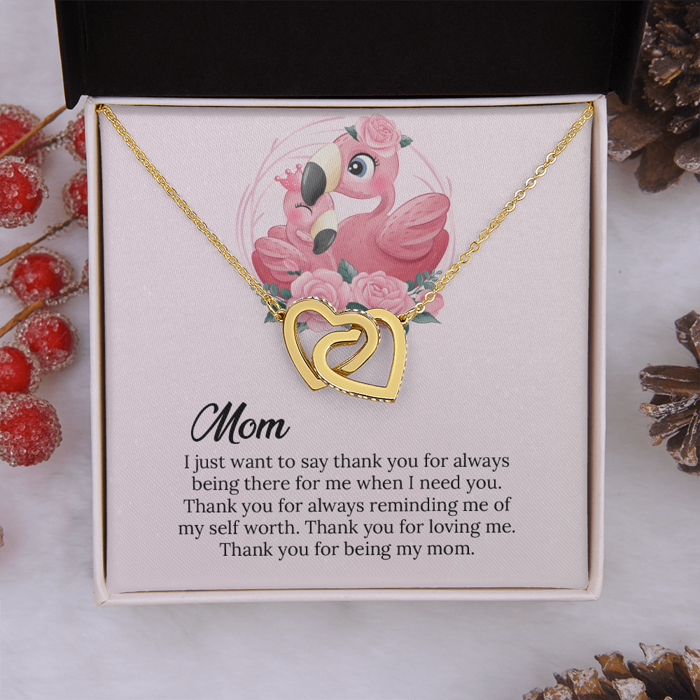 Mom Interlocking Hearts Necklace Gift, Mommy Birthday Gift From Son daughter, Mothers day Gift To  Mom