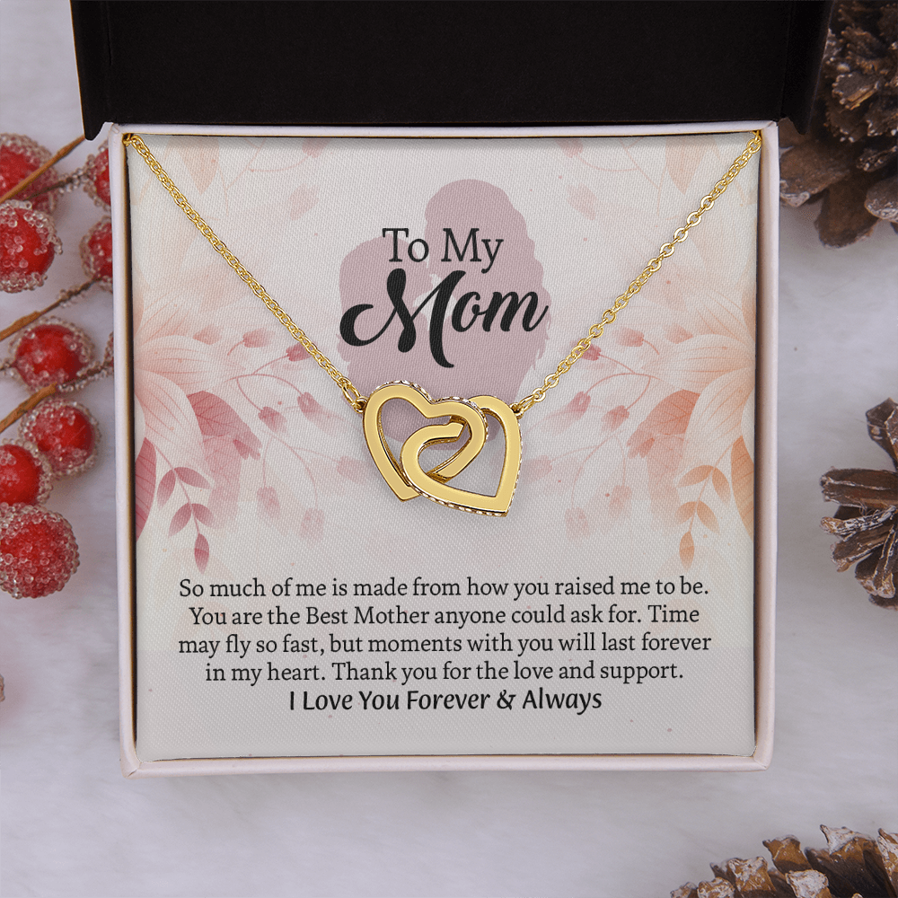 To My Mom Interlocking Hearts Necklace, Mothers Day Gift for Mom, Thoughtful Present from Son, Mom Necklace From daughter