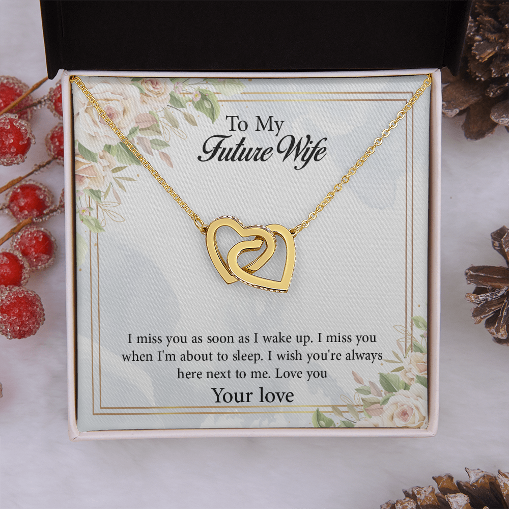 Interlocking Hearts Necklace To My Future Wife, Rehearsal Dinner Gift, Sentimental Gift For Bride From Groom, Birthday Gifts For Fiancée