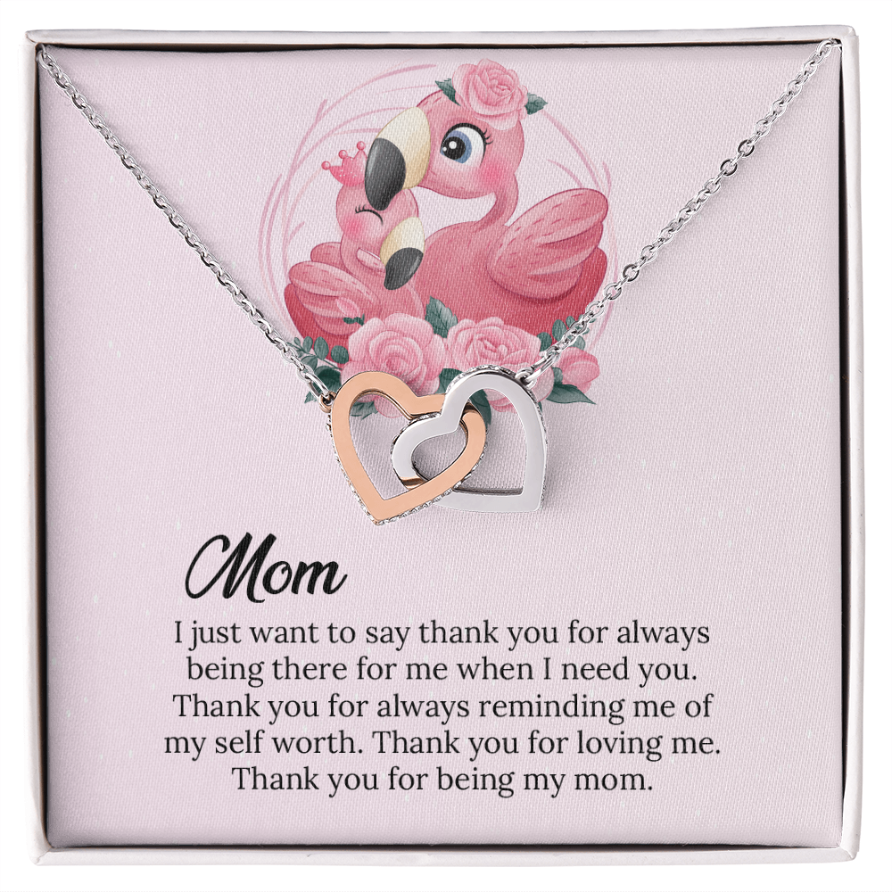Mom Interlocking Hearts Necklace Gift, Mommy Birthday Gift From Son daughter, Mothers day Gift To  Mom