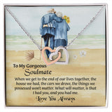 UNIDAZE To My Soulmate Necklace, Interlocking Heart Necklace, Valentine Gift For Her, Gift For Soulmate, Gift For Wife Girlfriend ShineOn Fulfillment C30028T C30028TG lx-C30028 PB23-WOOD PT-4382 TNM-1 USER-188348