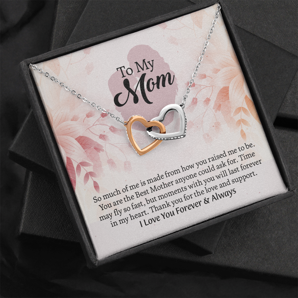 To My Mom Interlocking Hearts Necklace, Mothers Day Gift for Mom, Thoughtful Present from Son, Mom Necklace From daughter