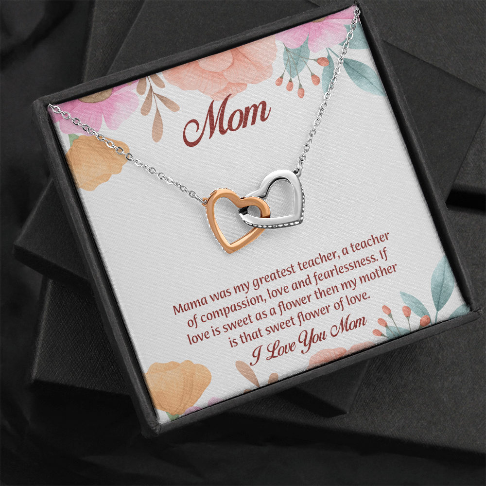 Mom Interlocking Hearts Necklace, Mothers Day Gift for Mom, Thoughtful Present from Son, Mom Necklace From daughter