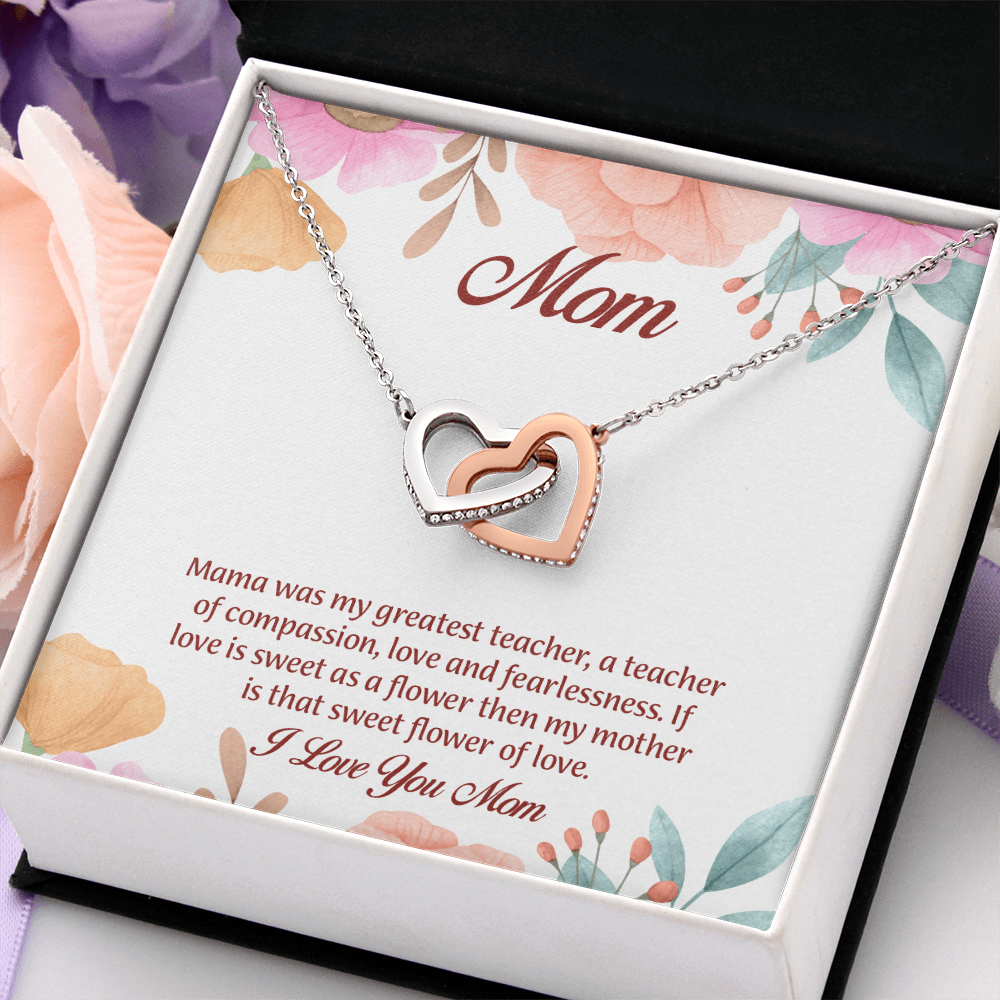 Mom Interlocking Hearts Necklace, Mothers Day Gift for Mom, Thoughtful Present from Son, Mom Necklace From daughter