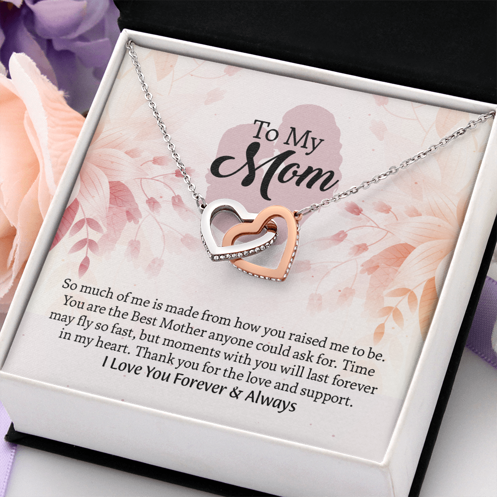 To My Mom Interlocking Hearts Necklace, Mothers Day Gift for Mom, Thoughtful Present from Son, Mom Necklace From daughter