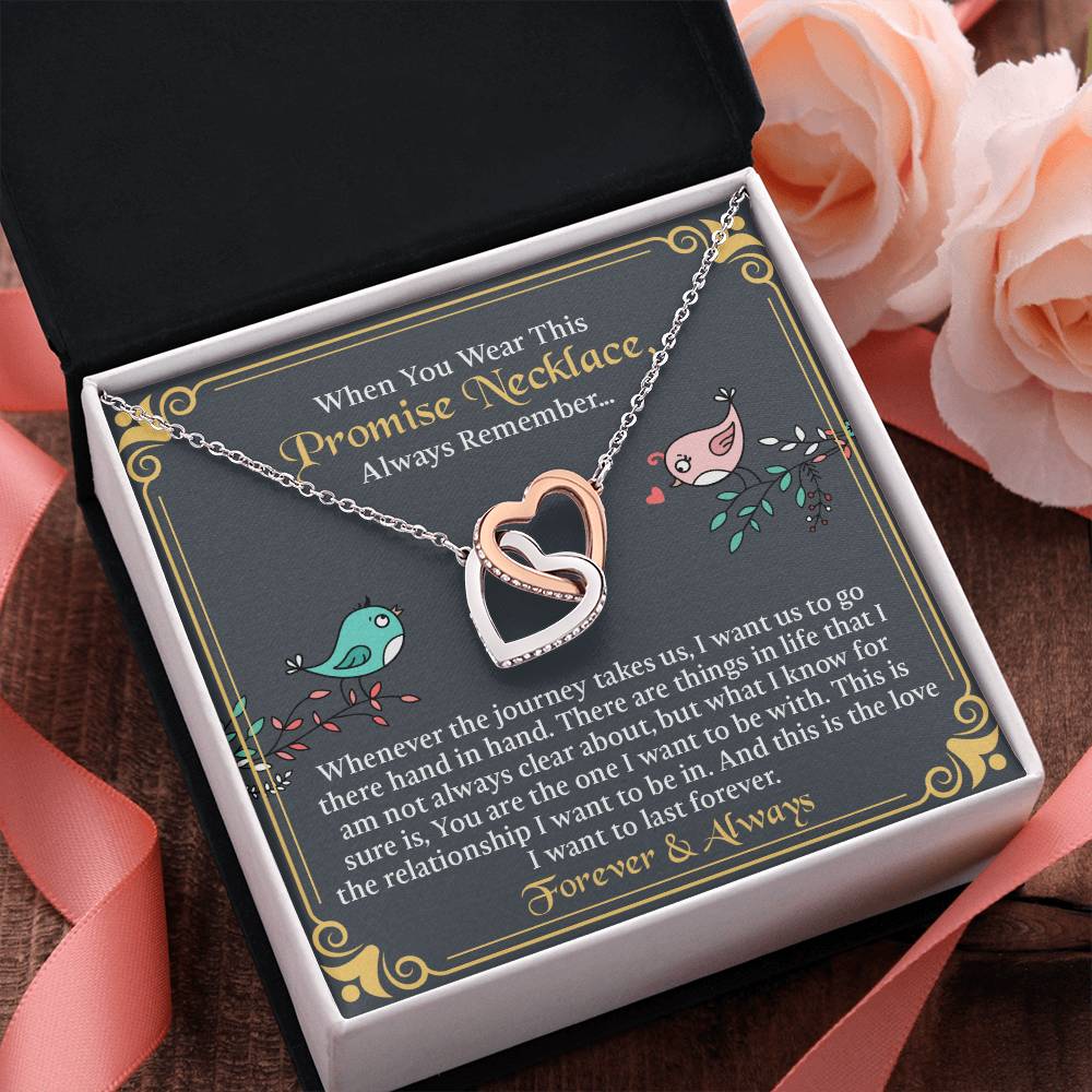 UNIDAZE When You Wear This Promise Necklace - Interlocking Heart Necklace - Promise Necklace Gift For Girlfriend From Boyfriend, For Couples, Anniversary Birthday Gifts From Boyfriend, Special Romantic Gift ShineOn Fulfillment C30028T C30028TG lx-C30028 PB23-WOOD PT-4382 TNM-1 USER-188348