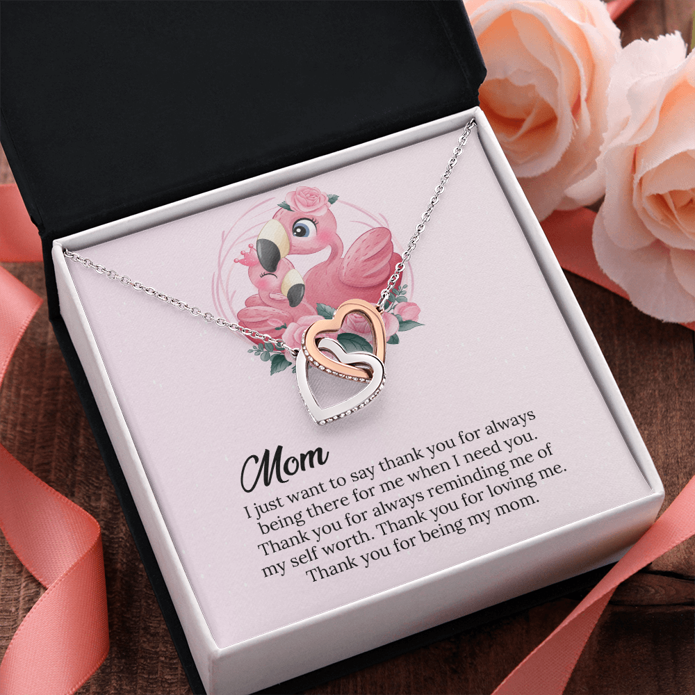 Mom Interlocking Hearts Necklace Gift, Mommy Birthday Gift From Son daughter, Mothers day Gift To  Mom