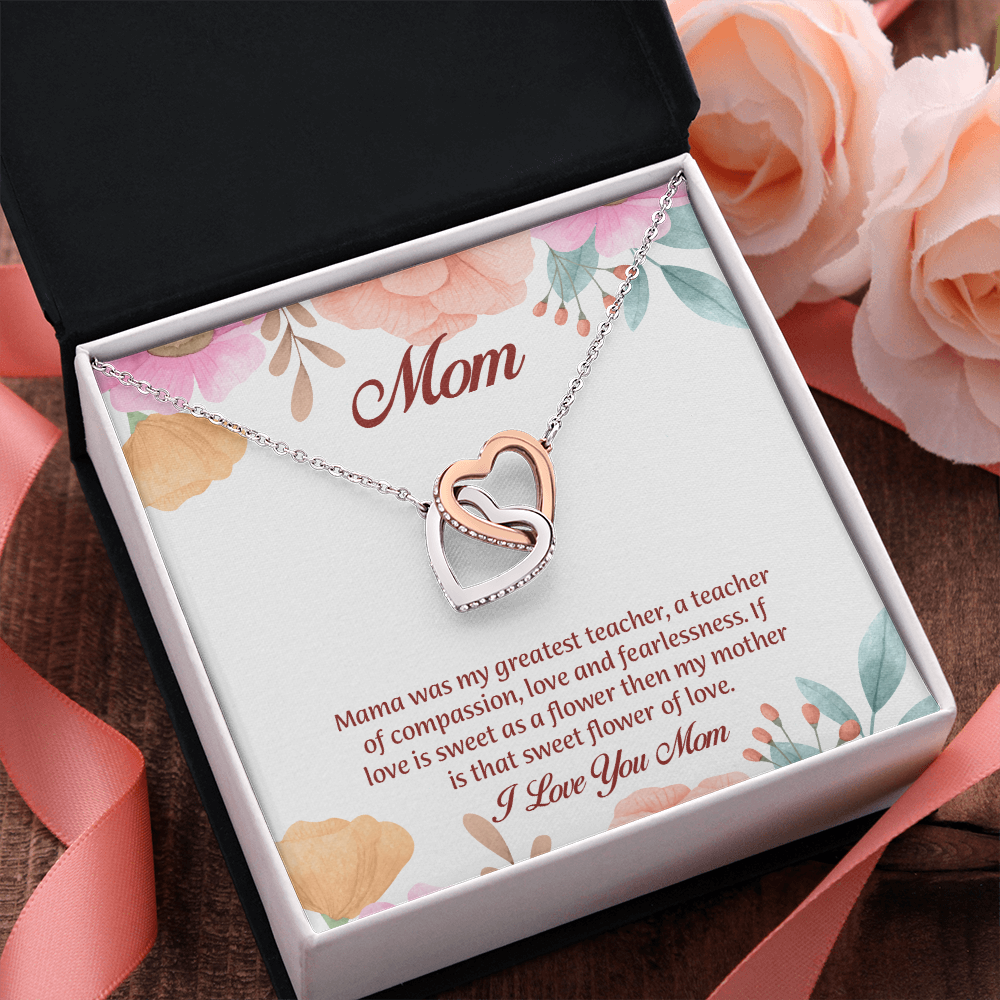 Mom Interlocking Hearts Necklace, Mothers Day Gift for Mom, Thoughtful Present from Son, Mom Necklace From daughter