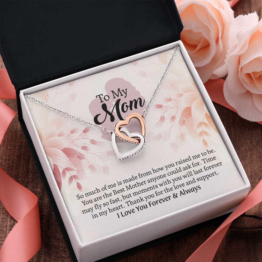 To My Mom Interlocking Hearts Necklace, Mothers Day Gift for Mom, Thoughtful Present from Son, Mom Necklace From daughter
