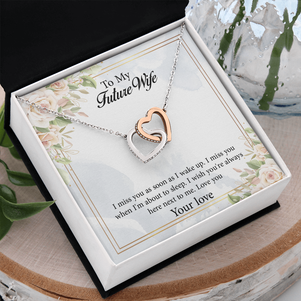 Interlocking Hearts Necklace To My Future Wife, Rehearsal Dinner Gift, Sentimental Gift For Bride From Groom, Birthday Gifts For Fiancée