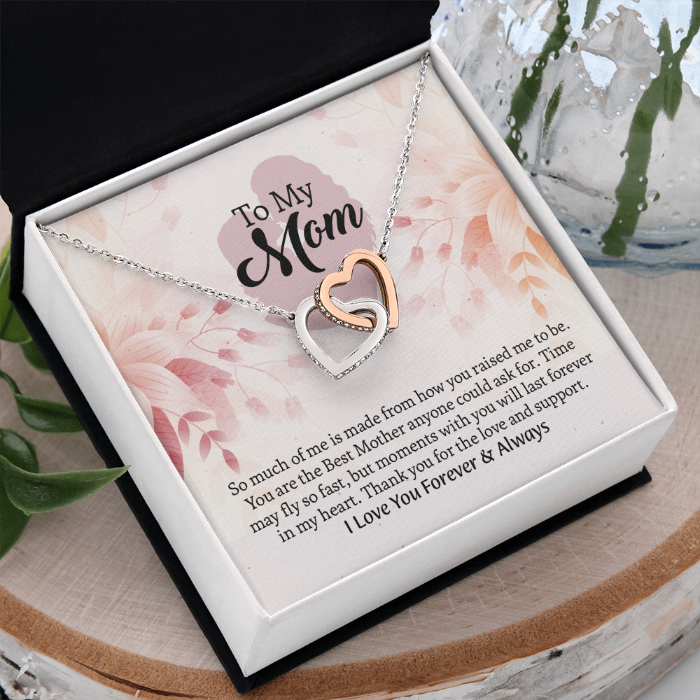 To My Mom Interlocking Hearts Necklace, Mothers Day Gift for Mom, Thoughtful Present from Son, Mom Necklace From daughter