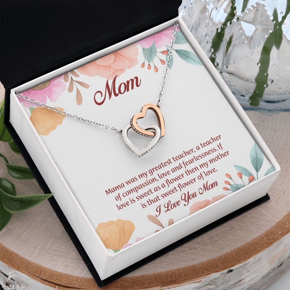 Mom Interlocking Hearts Necklace, Mothers Day Gift for Mom, Thoughtful Present from Son, Mom Necklace From daughter
