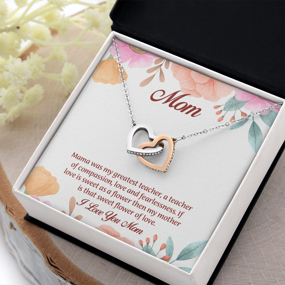 Mom Interlocking Hearts Necklace, Mothers Day Gift for Mom, Thoughtful Present from Son, Mom Necklace From daughter