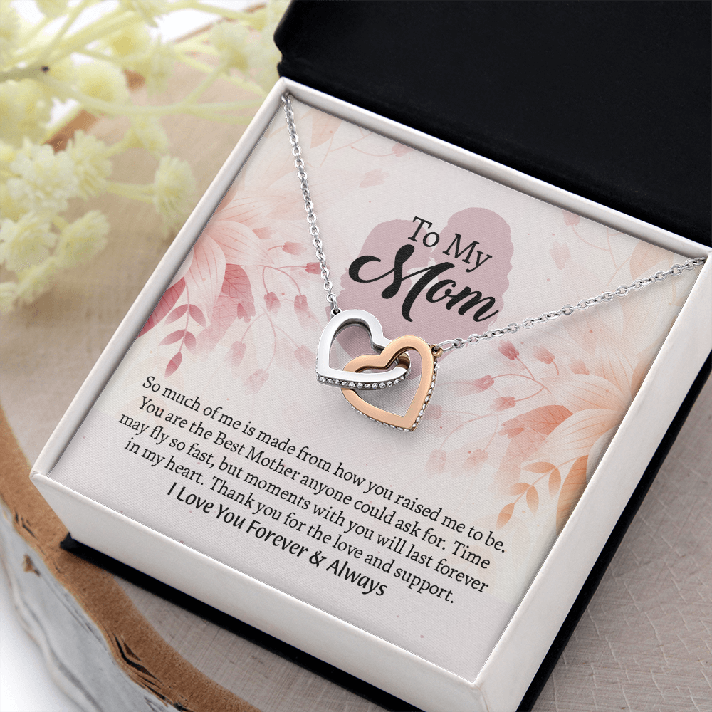 To My Mom Interlocking Hearts Necklace, Mothers Day Gift for Mom, Thoughtful Present from Son, Mom Necklace From daughter