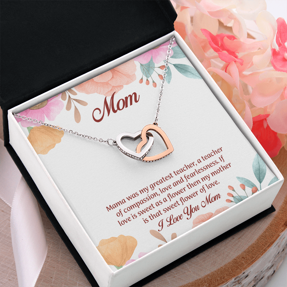 Mom Interlocking Hearts Necklace, Mothers Day Gift for Mom, Thoughtful Present from Son, Mom Necklace From daughter