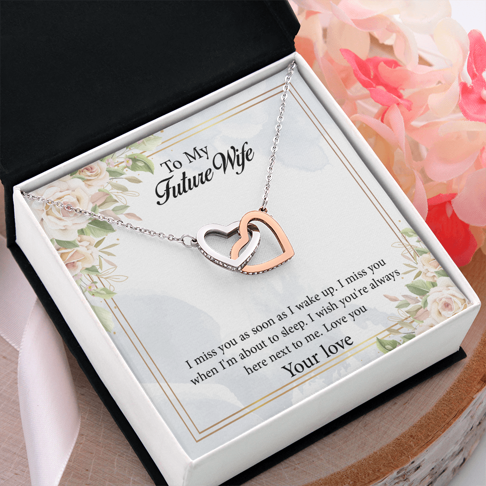 Interlocking Hearts Necklace To My Future Wife, Rehearsal Dinner Gift, Sentimental Gift For Bride From Groom, Birthday Gifts For Fiancée