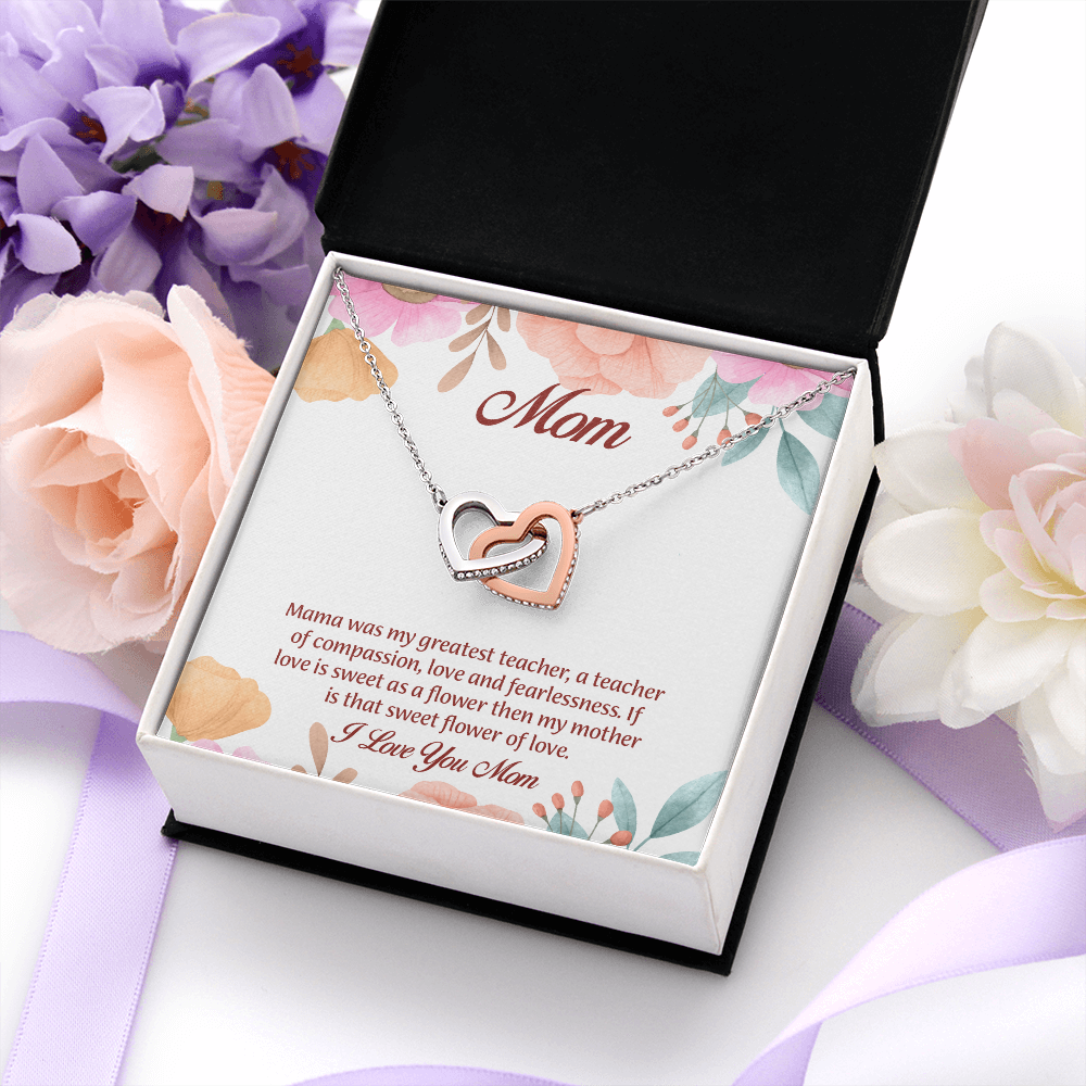 Mom Interlocking Hearts Necklace, Mothers Day Gift for Mom, Thoughtful Present from Son, Mom Necklace From daughter