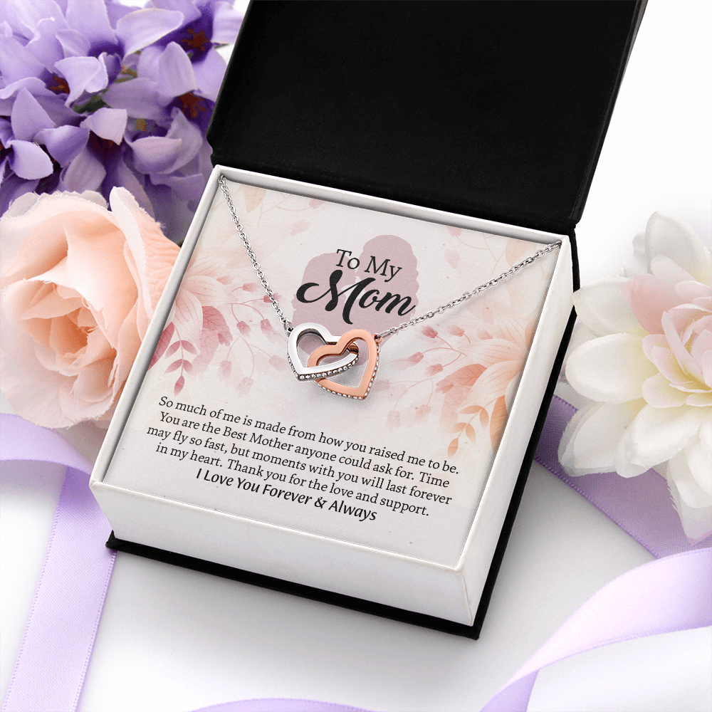 To My Mom Interlocking Hearts Necklace, Mothers Day Gift for Mom, Thoughtful Present from Son, Mom Necklace From daughter