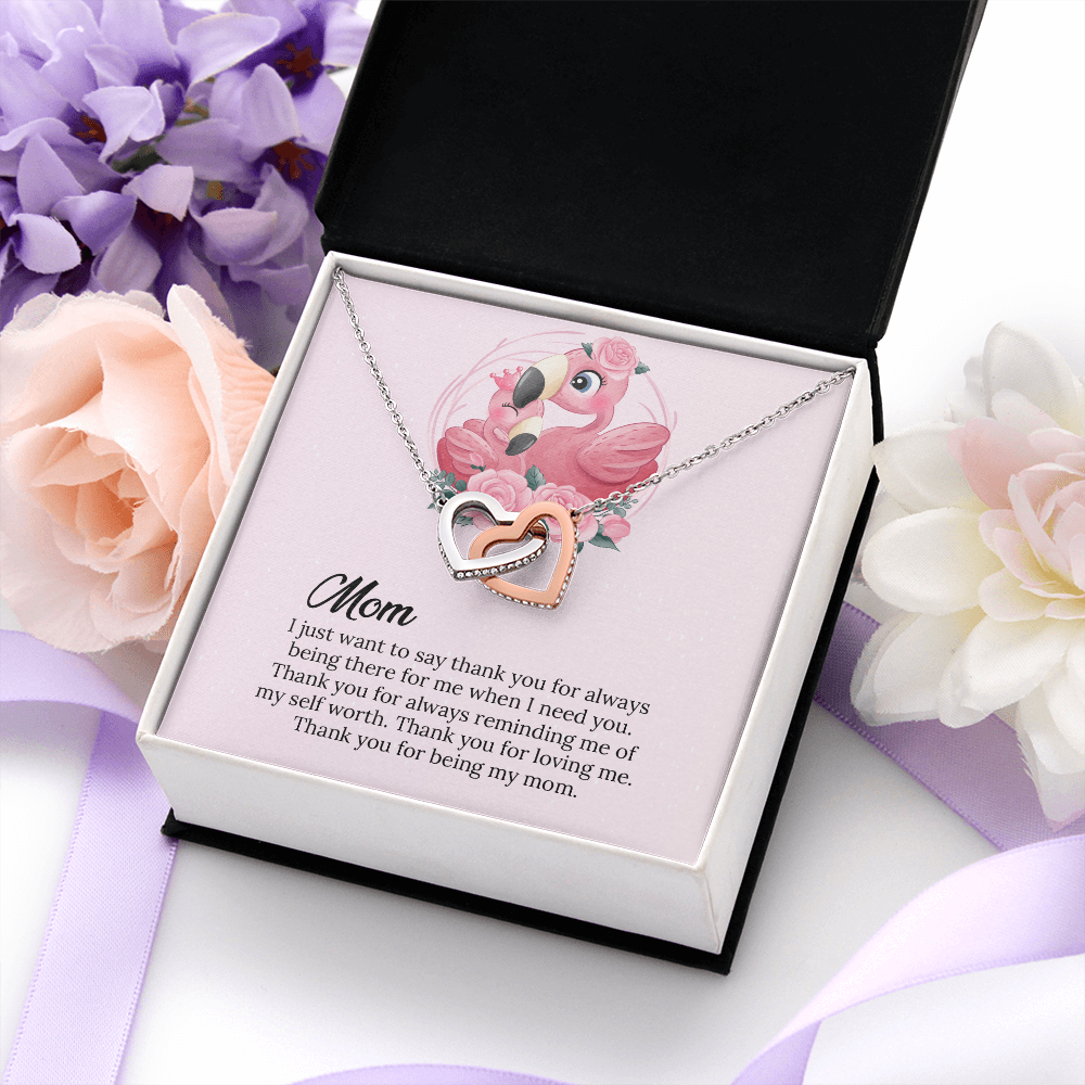 Mom Interlocking Hearts Necklace Gift, Mommy Birthday Gift From Son daughter, Mothers day Gift To  Mom