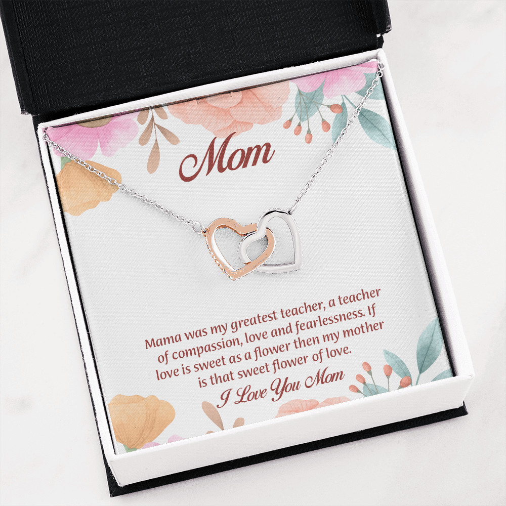 Mom Interlocking Hearts Necklace, Mothers Day Gift for Mom, Thoughtful Present from Son, Mom Necklace From daughter