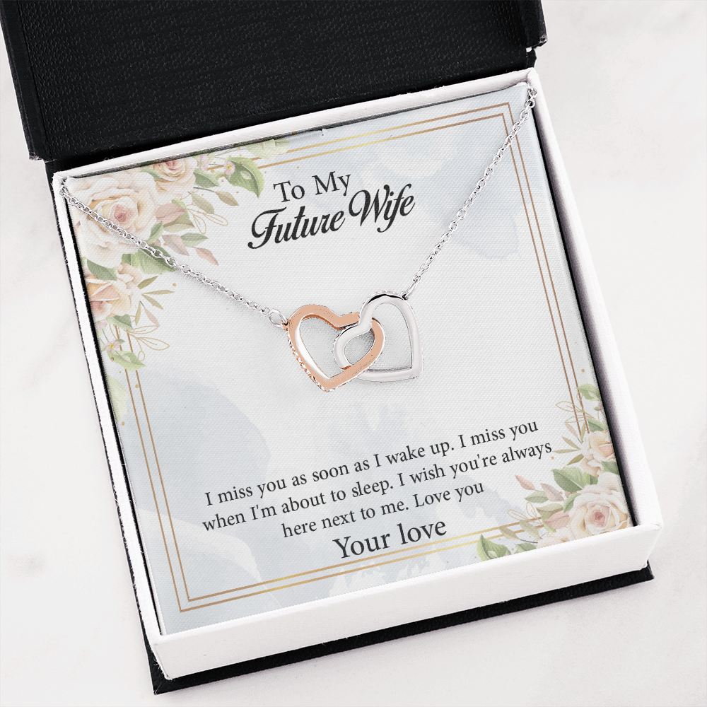 Interlocking Hearts Necklace To My Future Wife, Rehearsal Dinner Gift, Sentimental Gift For Bride From Groom, Birthday Gifts For Fiancée