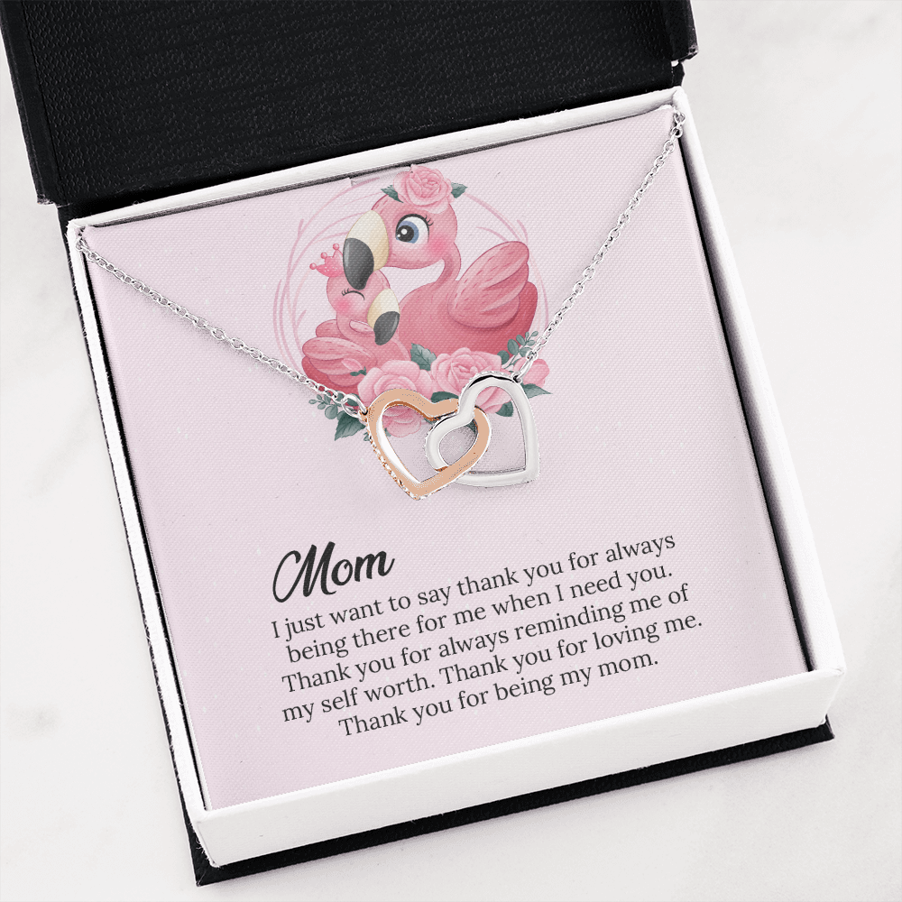 Mom Interlocking Hearts Necklace Gift, Mommy Birthday Gift From Son daughter, Mothers day Gift To  Mom