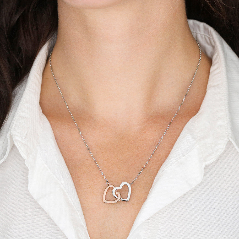 Mom Interlocking Hearts Necklace, Mothers Day Gift for Mom, Thoughtful Present from Son, Mom Necklace From daughter
