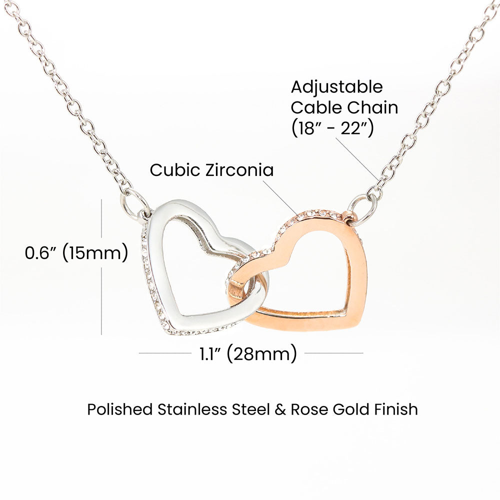 UNIDAZE To My Soulmate Necklace, Interlocking Heart Necklace, Valentine Gift For Her, Gift For Soulmate, Gift For Wife Girlfriend ShineOn Fulfillment C30028T C30028TG lx-C30028 PB23-WOOD PT-4382 TNM-1 USER-188348