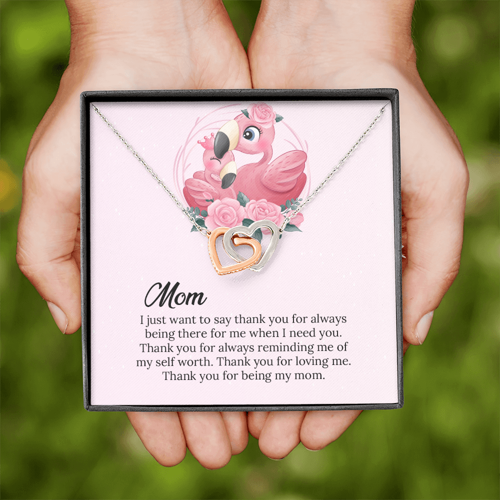 Mom Interlocking Hearts Necklace Gift, Mommy Birthday Gift From Son daughter, Mothers day Gift To  Mom
