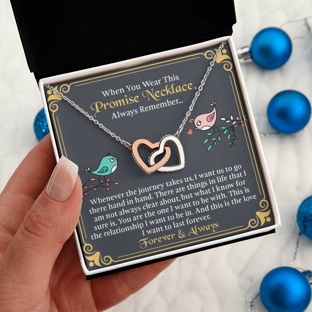 UNIDAZE When You Wear This Promise Necklace - Interlocking Heart Necklace - Promise Necklace Gift For Girlfriend From Boyfriend, For Couples, Anniversary Birthday Gifts From Boyfriend, Special Romantic Gift ShineOn Fulfillment C30028T C30028TG lx-C30028 PB23-WOOD PT-4382 TNM-1 USER-188348