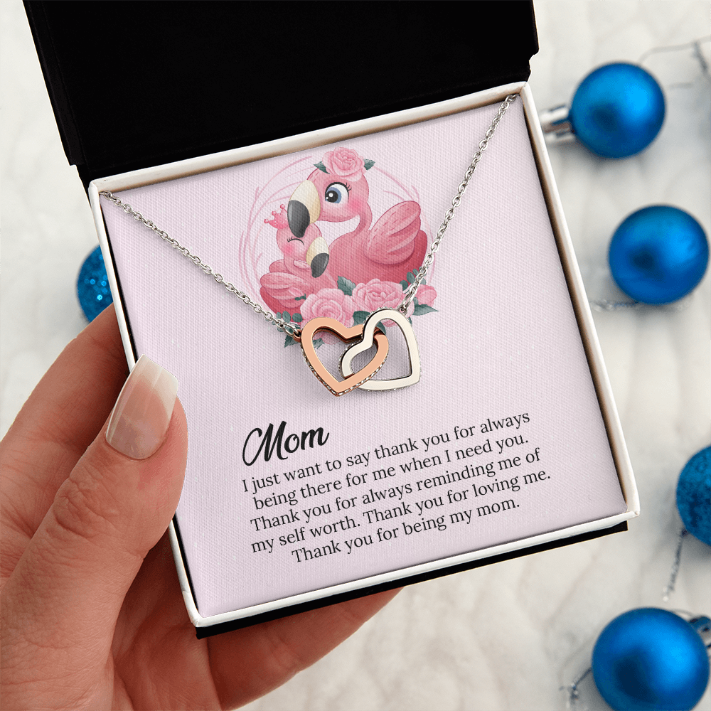 Mom Interlocking Hearts Necklace Gift, Mommy Birthday Gift From Son daughter, Mothers day Gift To  Mom