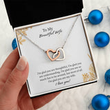 Interlocking Hearts Necklace For Wife, Necklace Gift From Husband, Romantic Anniversary Gift For Wife, Wife Birthday Gift