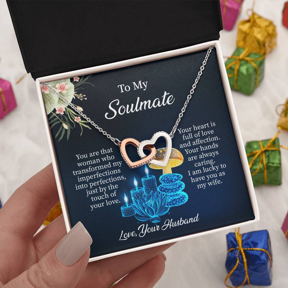 UNIDAZE To My Soulmate Necklace, Birthday Gifts for Girlfriend, Anniversary Gift for Wife, Necklace for Wife, Gift for Future Wife's Birthday ShineOn Fulfillment C30028T C30028TG lx-C30028 PB23-WOOD PT-4382 TNM-1 USER-188348